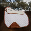 Sixteen Cypress X ThinLine Dressage Pad – White & Cognac