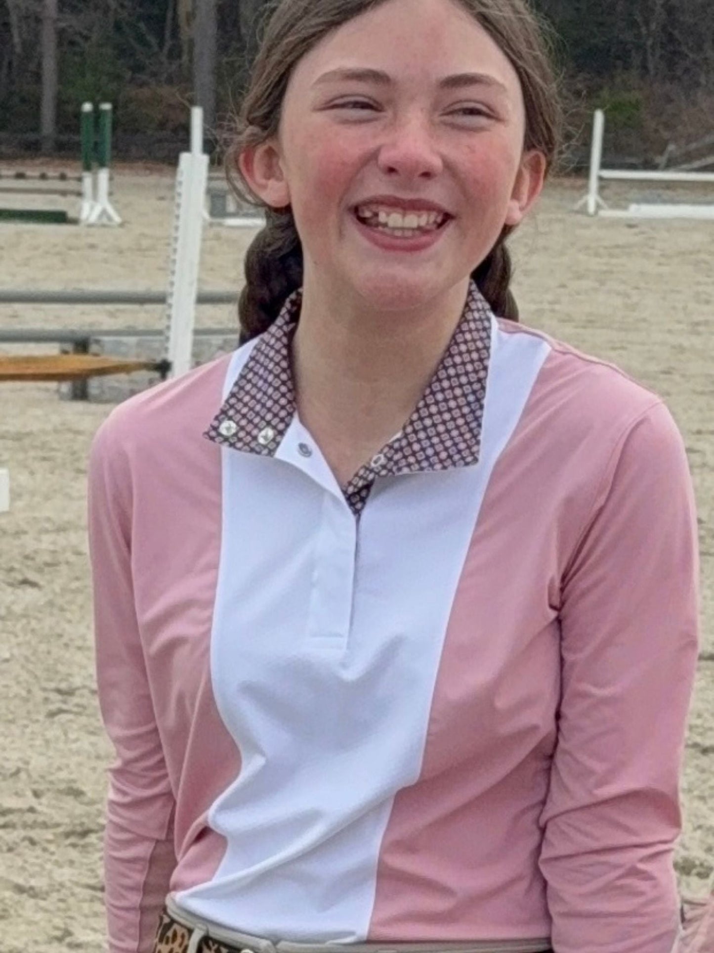 Essex Classics Girls "Luna II" Pink Long Sleeve Performance Show Shirt