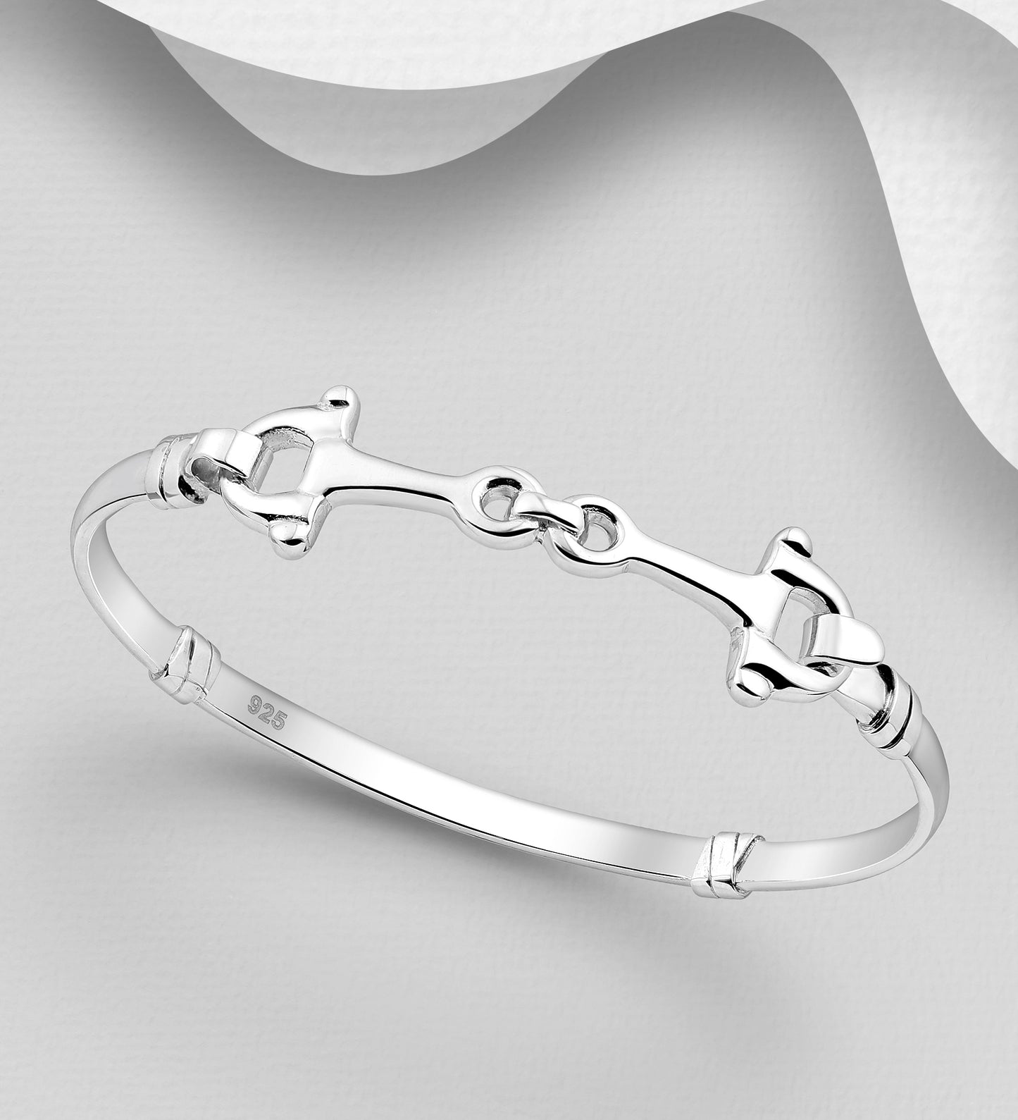 Sterling Silver Horse Snaffle Bangle