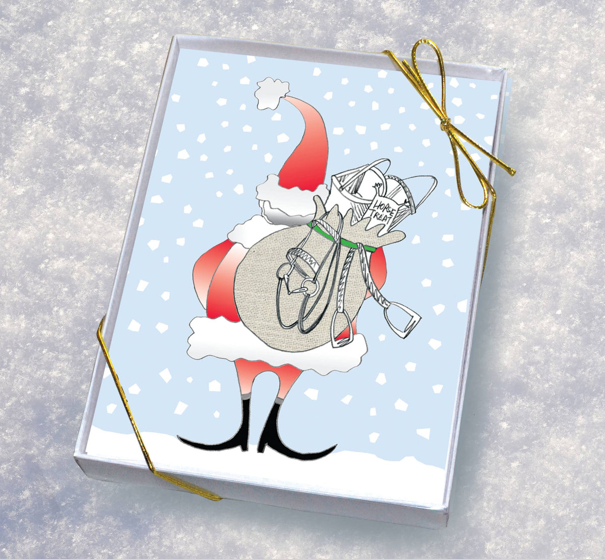 Horse Boxed Christmas Cards | Tack Filled Bag | 8 Holiday