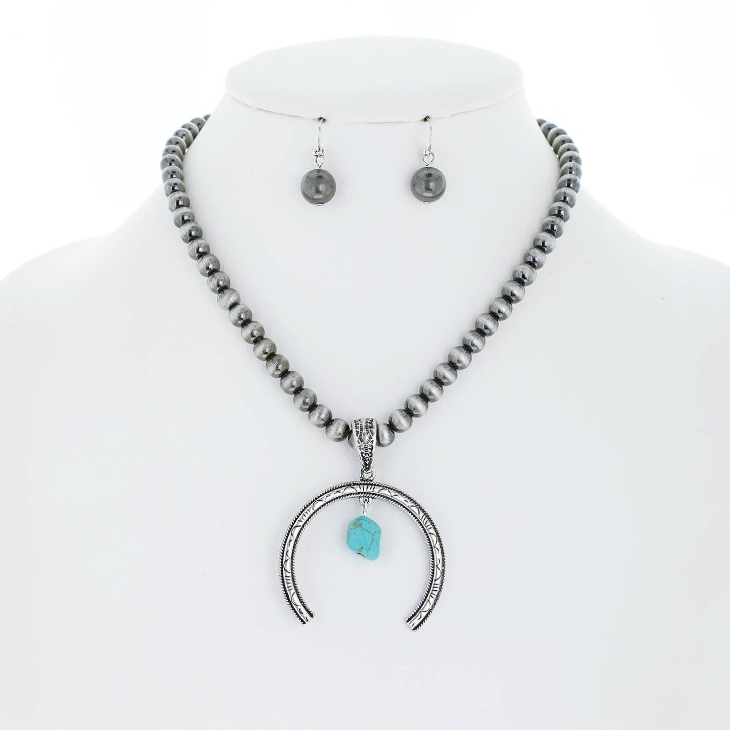 Western Naja Pendant Navajo Pearl Beaded Necklace Set