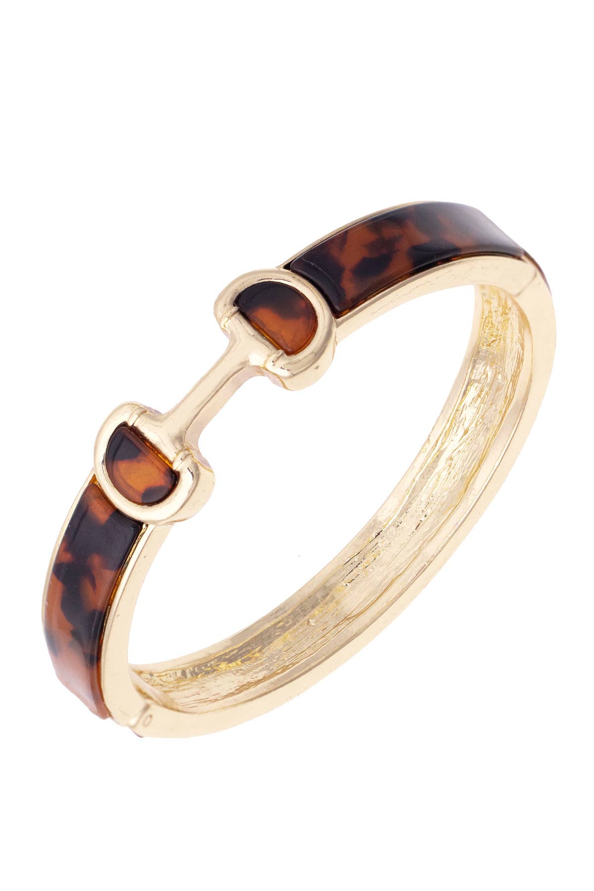 Rover Horsebit Hinge Bangle in Tortoise