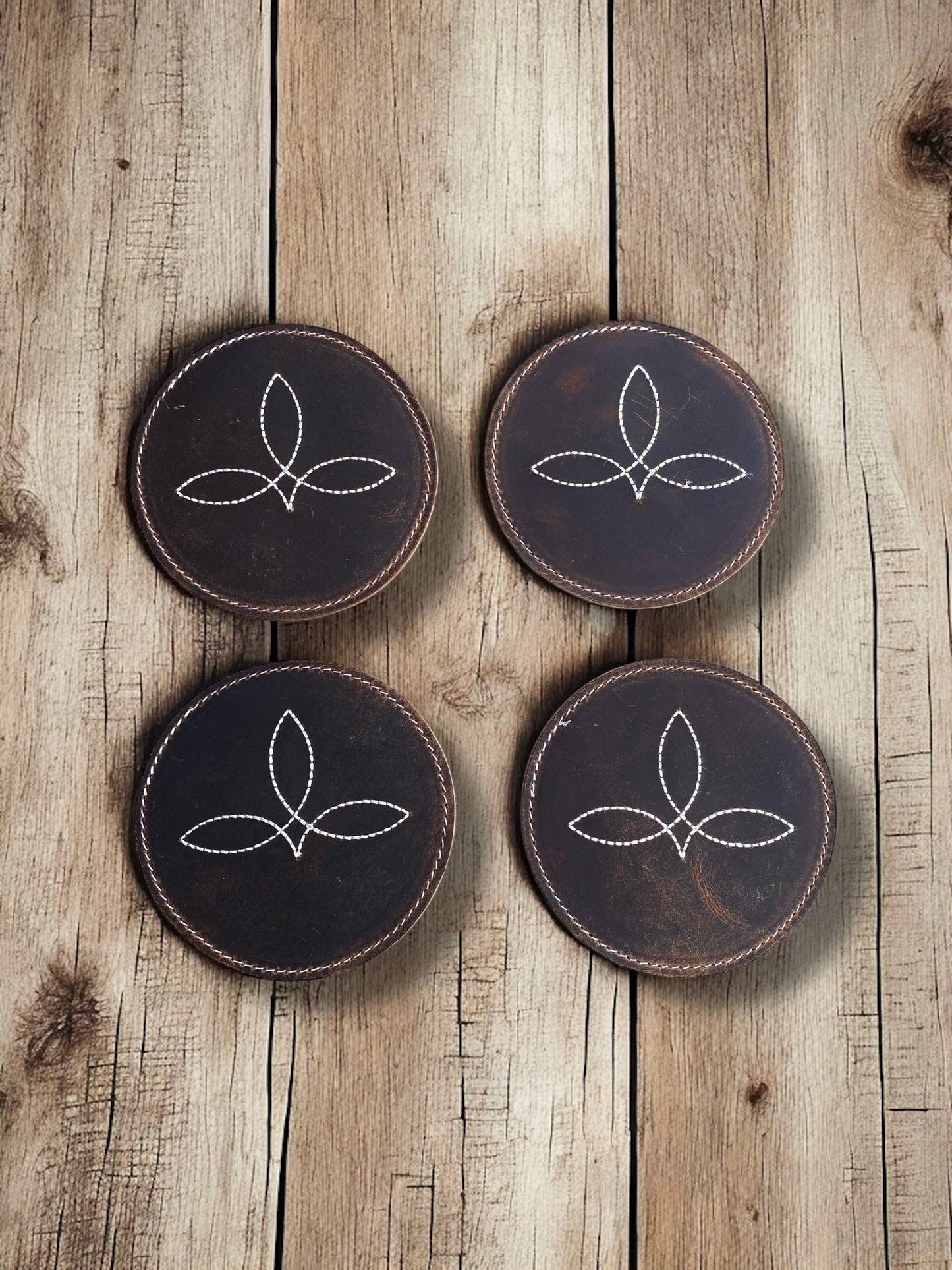 BootStitch Leather Coasters - 4pc
