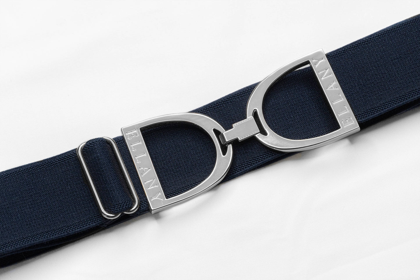 Navy - 1.5" Silver Stirrup Equestrian Elastic Belt