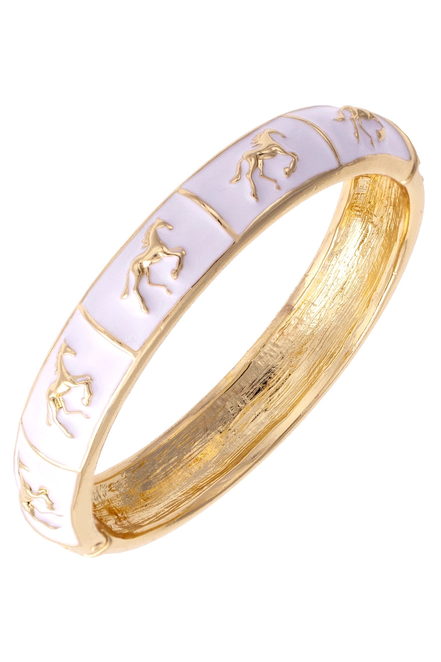 Horsin Around Sculpted Enamel Hinge Bangle