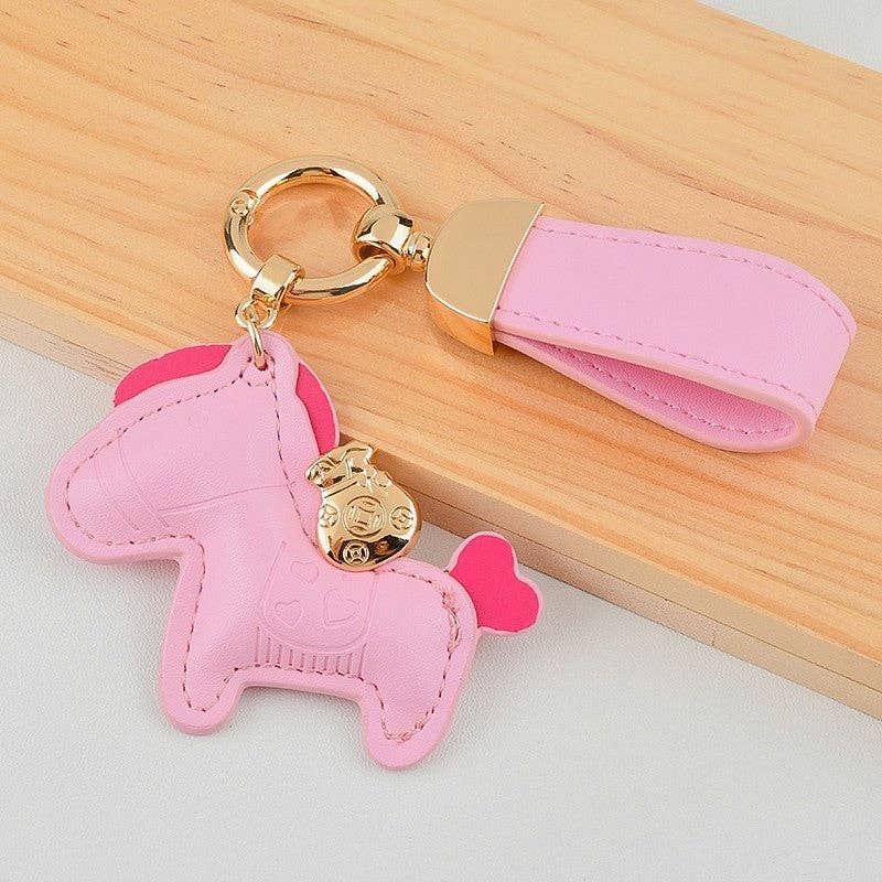 Cute Leather Pony Keychain Pendant