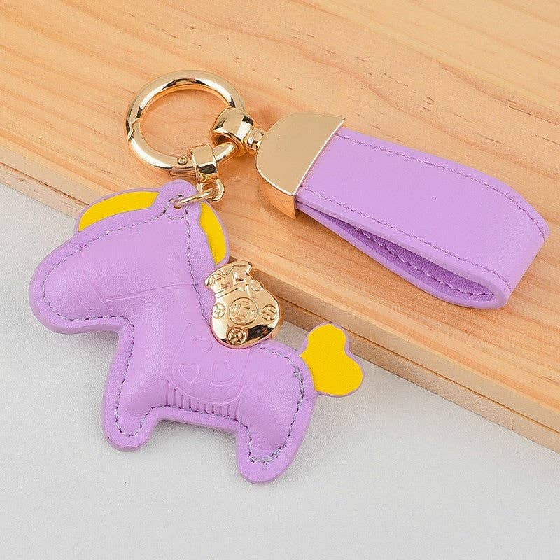 Cute Leather Pony Keychain Pendant