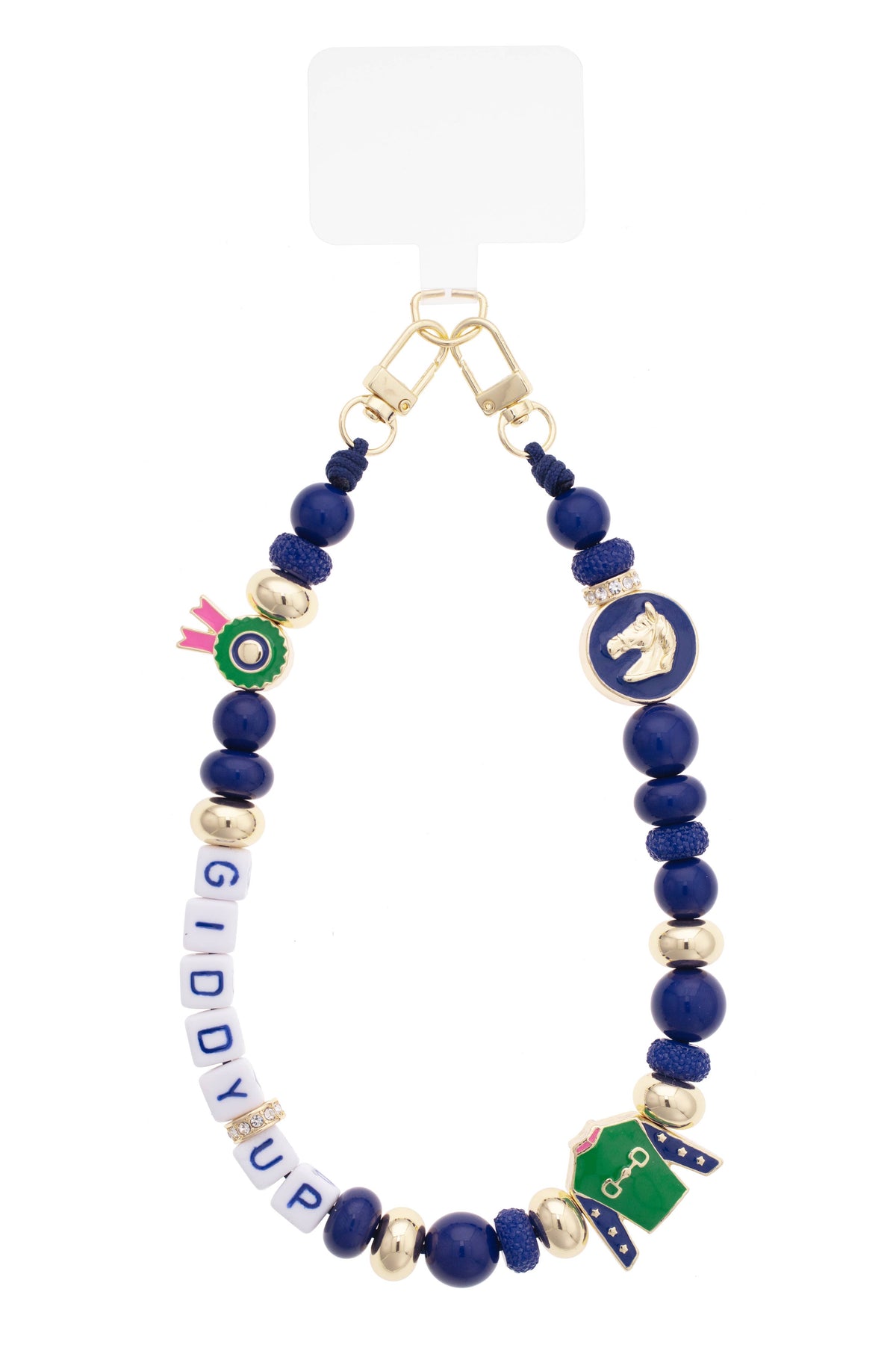 Giddy Up Beaded Cellphone Wristlet in Navy