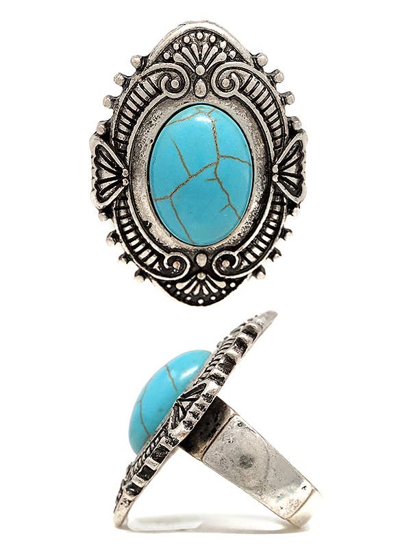 ( U413 ) TURQUOISE STRETCH RING