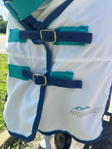 USED Highlander Plus Combo Fly Sheet Size 78" (RUNS BIG) White/Blue/Teal