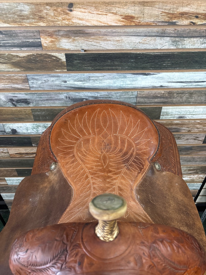 USED Longhorn Western Saddle 17” Medium Oil