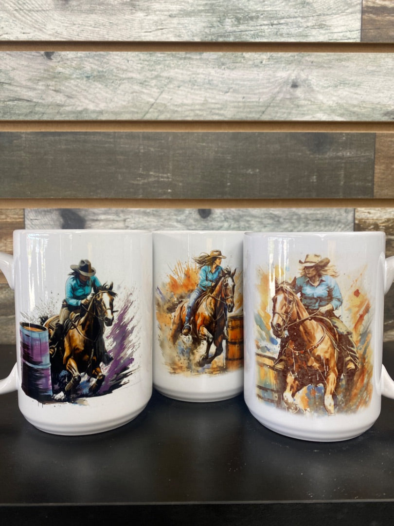 Coffee Mug White with Horse Design