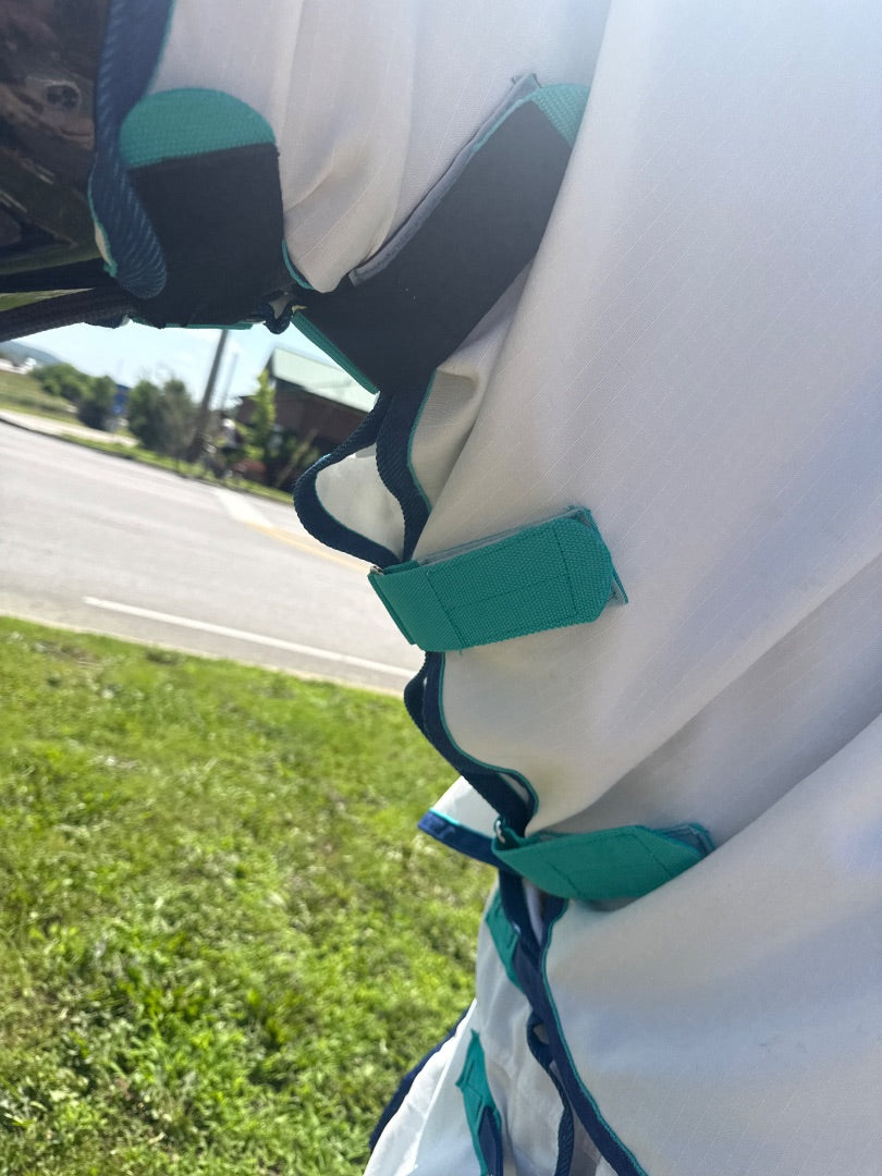 USED Highlander Plus Combo Fly Sheet Size 78" (RUNS BIG) White/Blue/Teal
