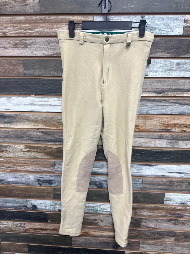 USED Devon-Aire Ladies English Breeches w/ Knee Patches 28R Tan