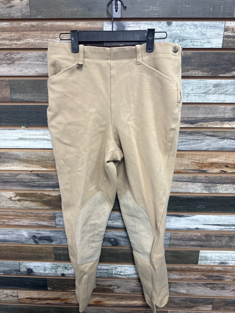 USED On Course Ladies English Breeches w/ Knee Patches 30 Tan