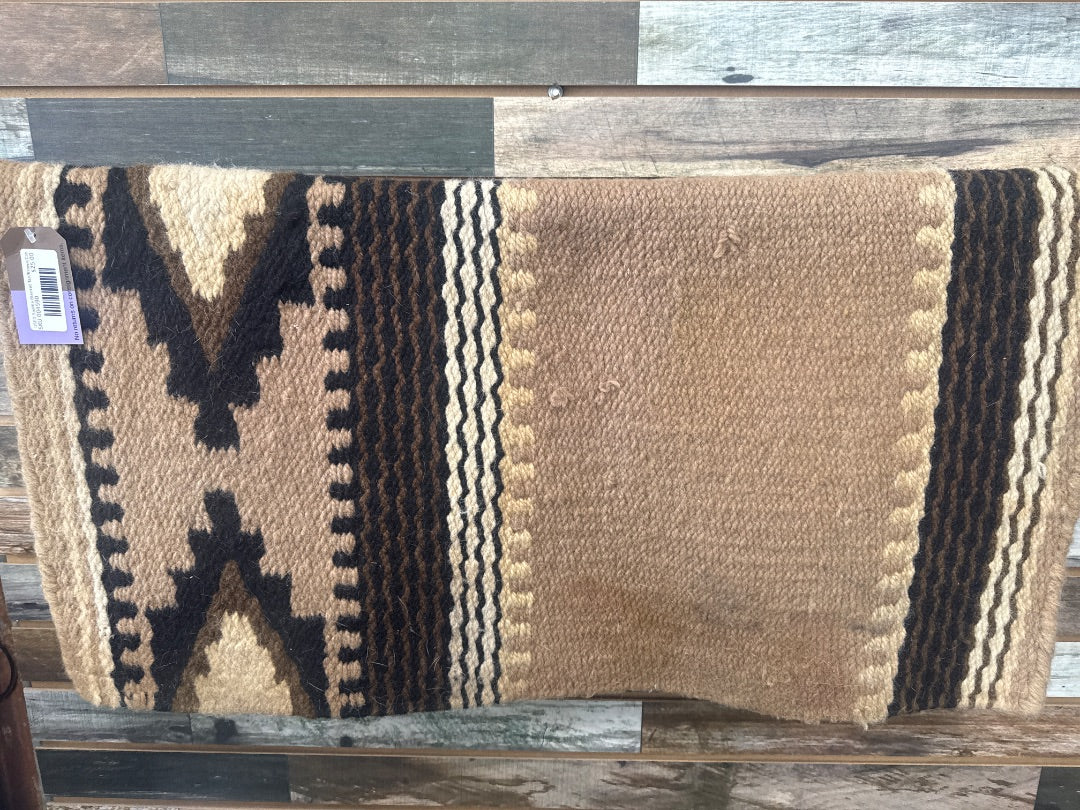USED Saddle Blanket Tan/Brown/Creme