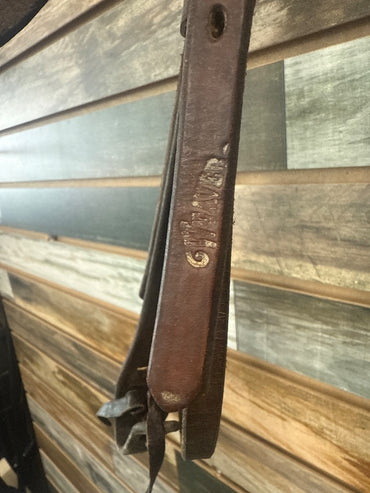 USED Weaver Western Headstall w/ Barbed Wire Detail Horse Dark Oil