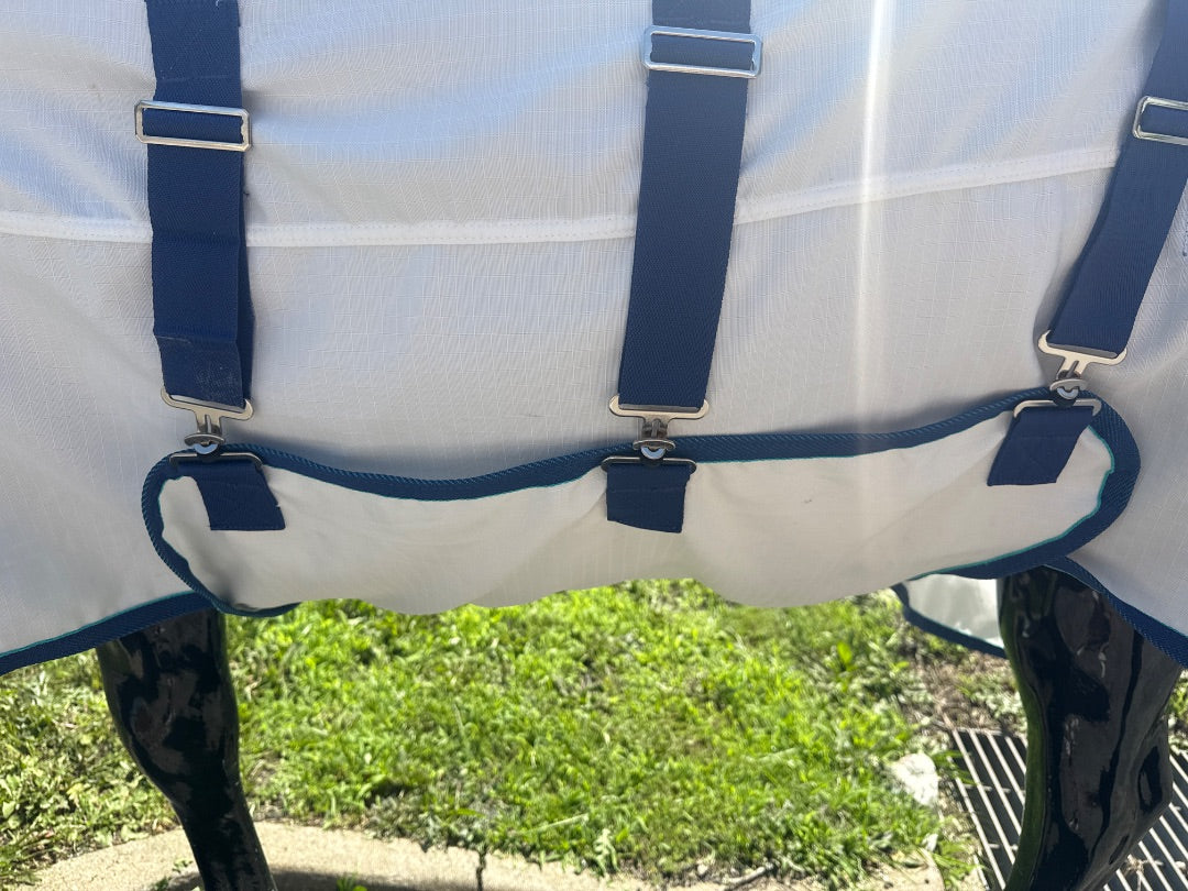 USED Highlander Plus Combo Fly Sheet Size 78" (RUNS BIG) White/Blue/Teal