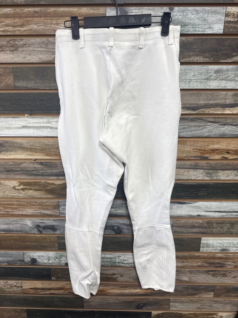 USED On Course Ladies English Breeches w/ Knee Patches 30 White
