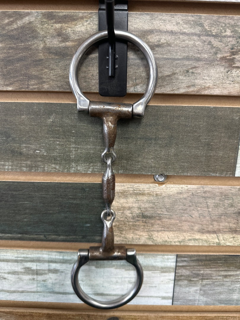 USED Western DEE-Ring Double Jointed Bit Horse Silver
