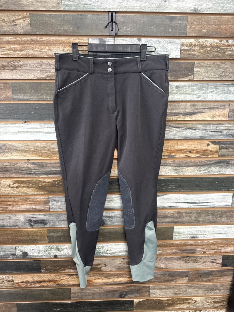 USED Dover Knee Patch Breeches Size 30 Teal/Grey