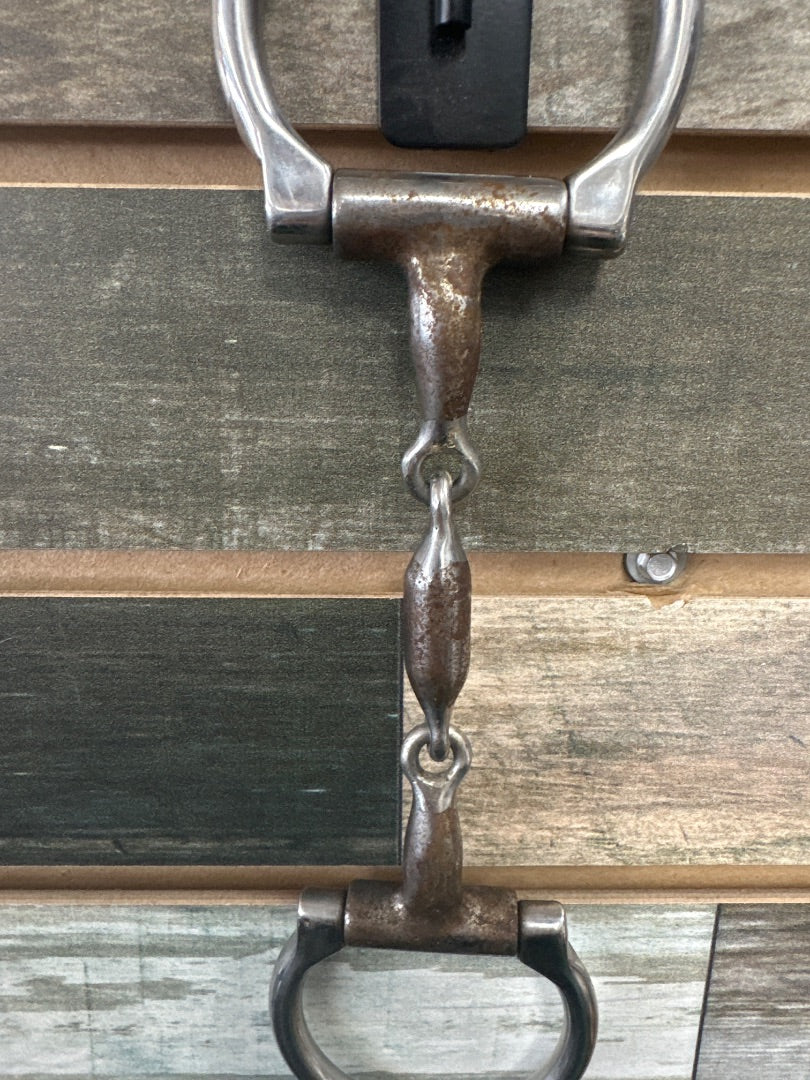 USED Western DEE-Ring Double Jointed Bit Horse Silver