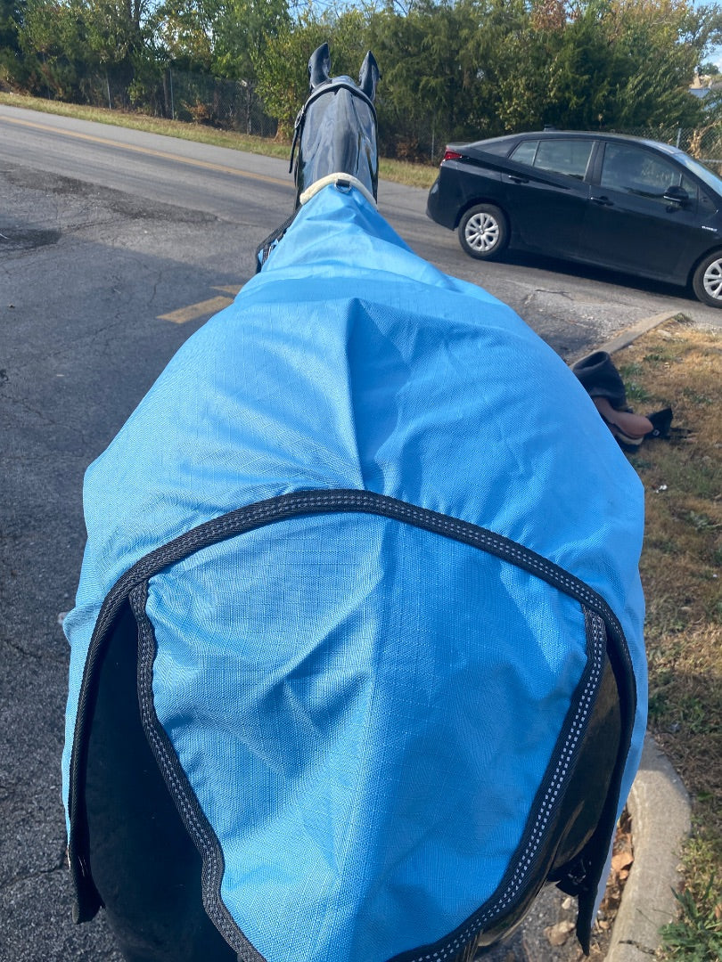 USED Reinsman Rain Sheet 69” Blue