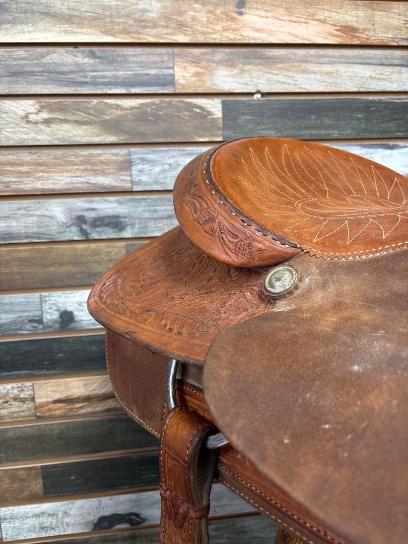 USED Longhorn Western Saddle 17” Medium Oil