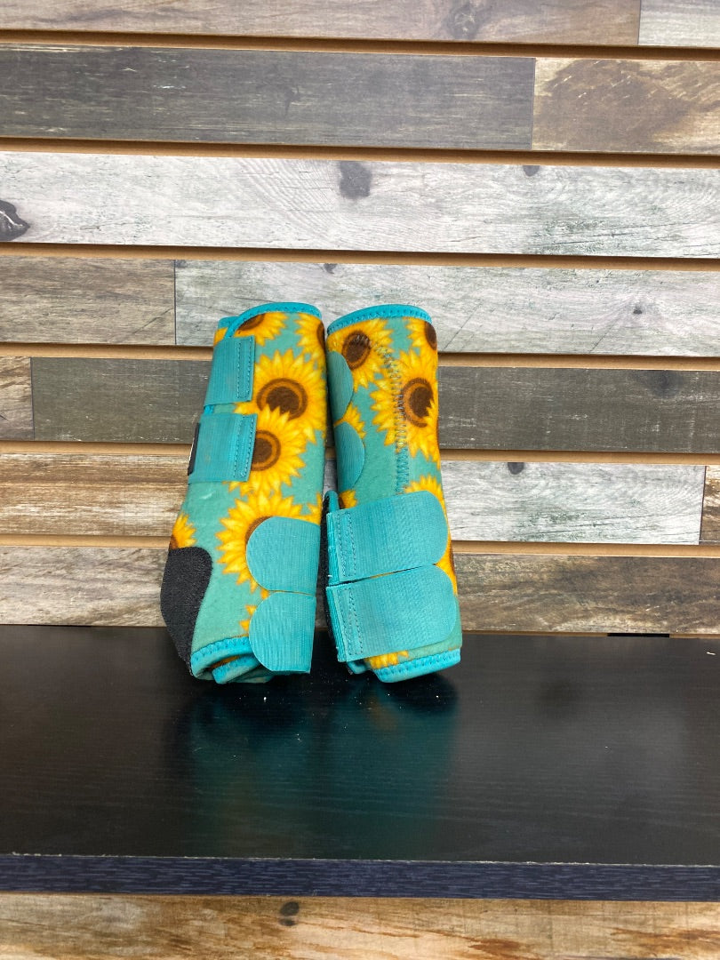 USED Hot Headstalls Sunflower Sport Boots M Teal