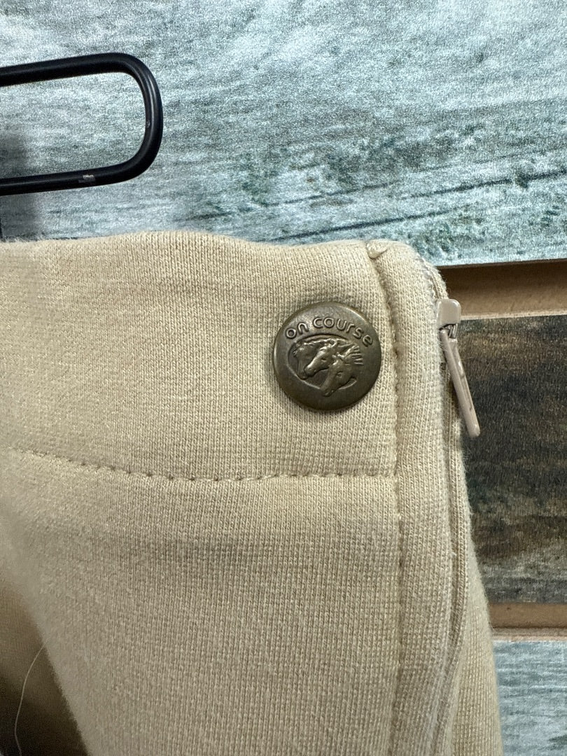USED On Course Ladies English Breeches w/ Knee Patches 30 Tan