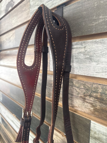 USED  Split Ear Headstall Horse Dark Oil