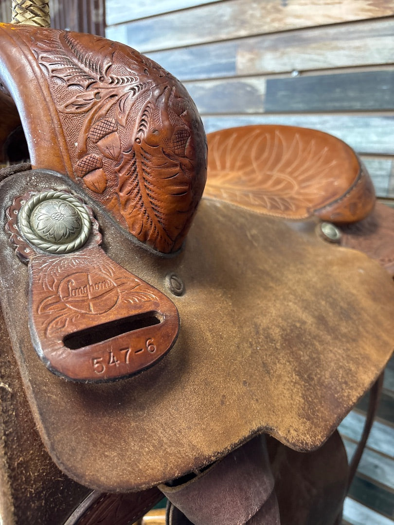 USED Longhorn Western Saddle 17” Medium Oil