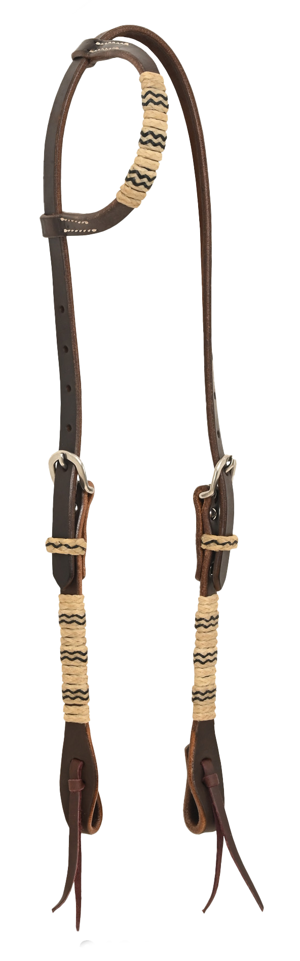 Chocolate Harness Rawhide Slip-Ear Headstall