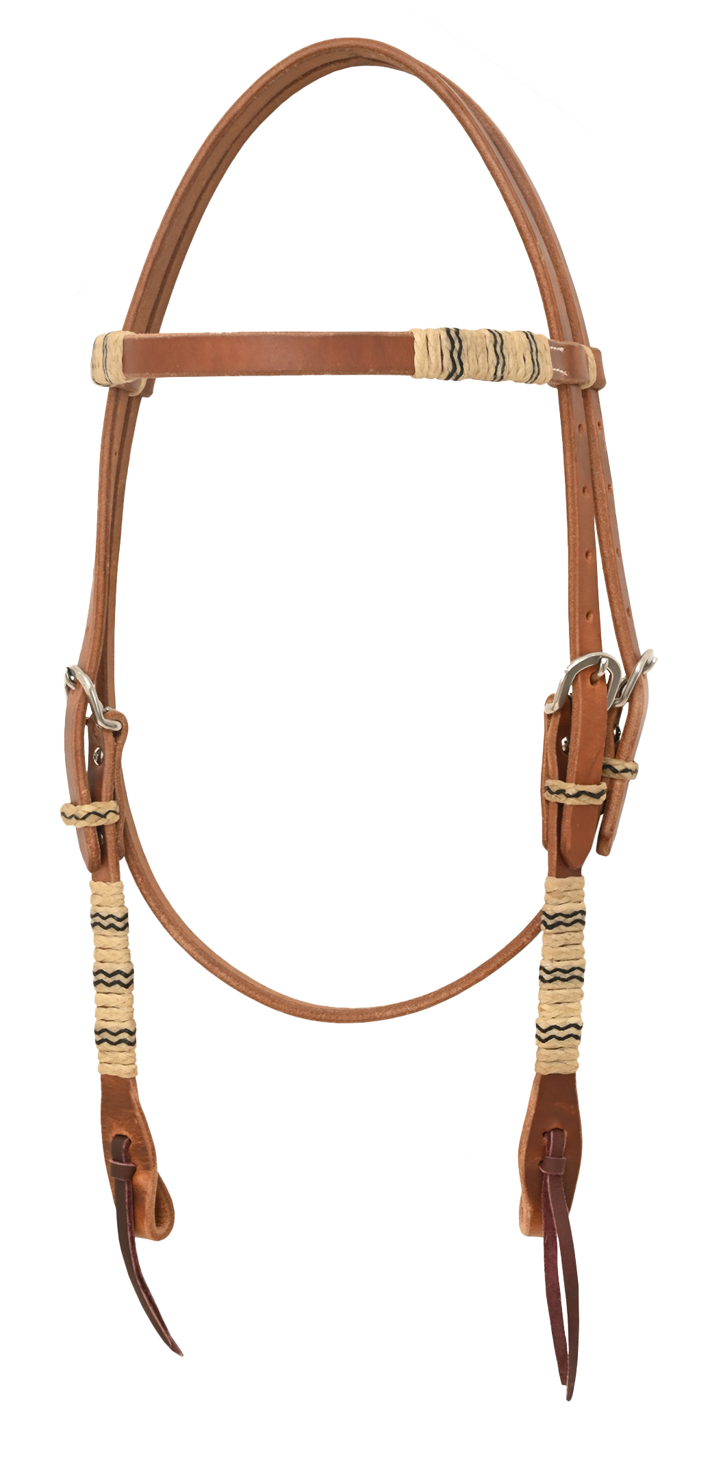 Harness Rawhide Browband w/ Black Trace