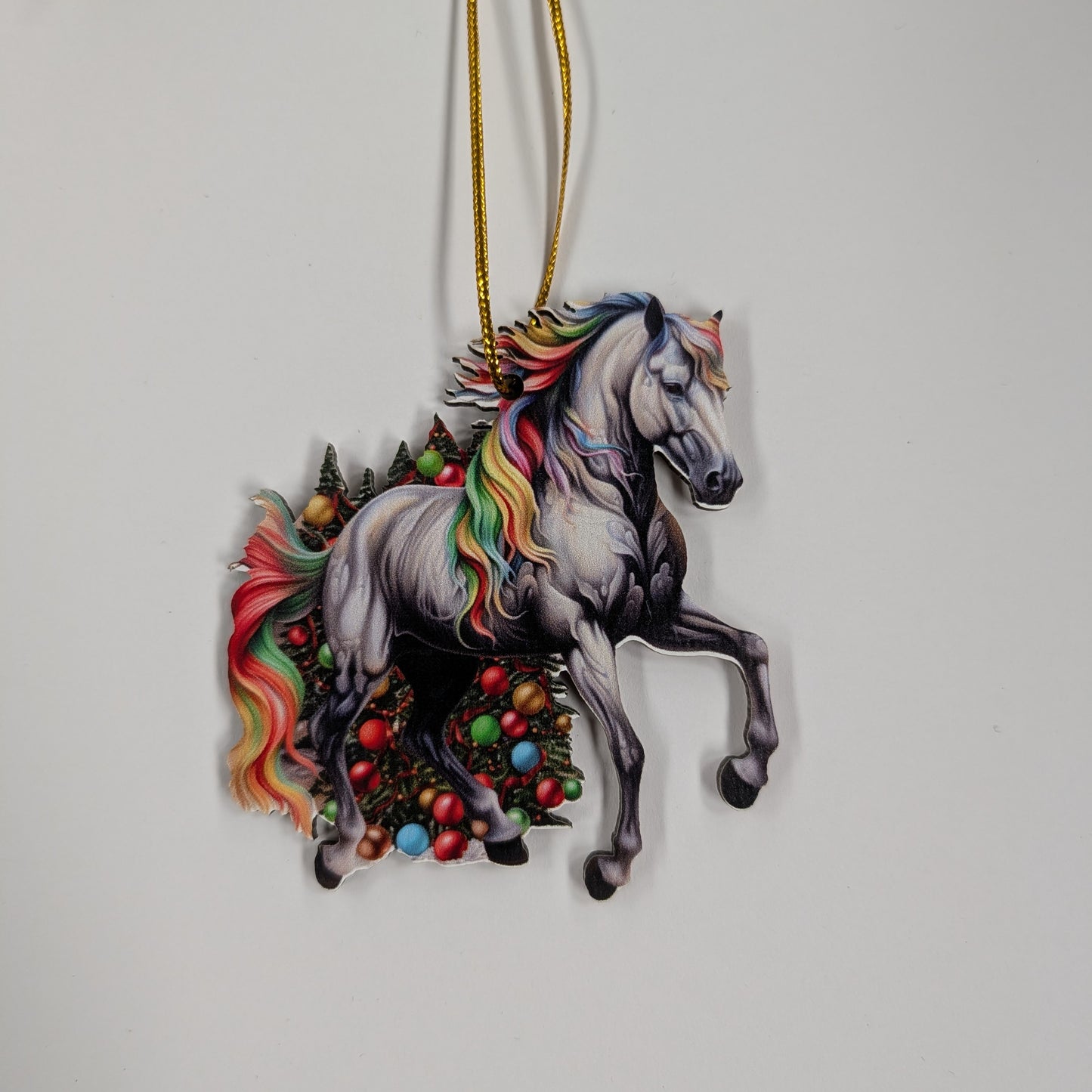 Assorted Wooden Holiday Horse Ornaments