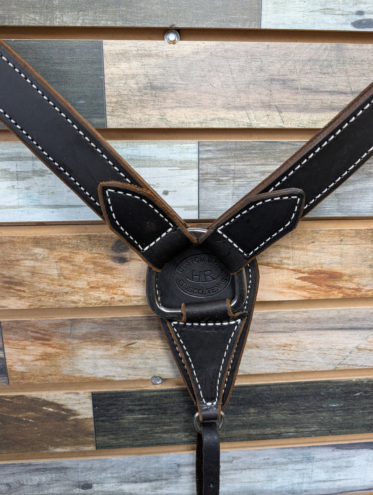 HR 1 1/2" Hand Tooled Chocolate Breast Collar
