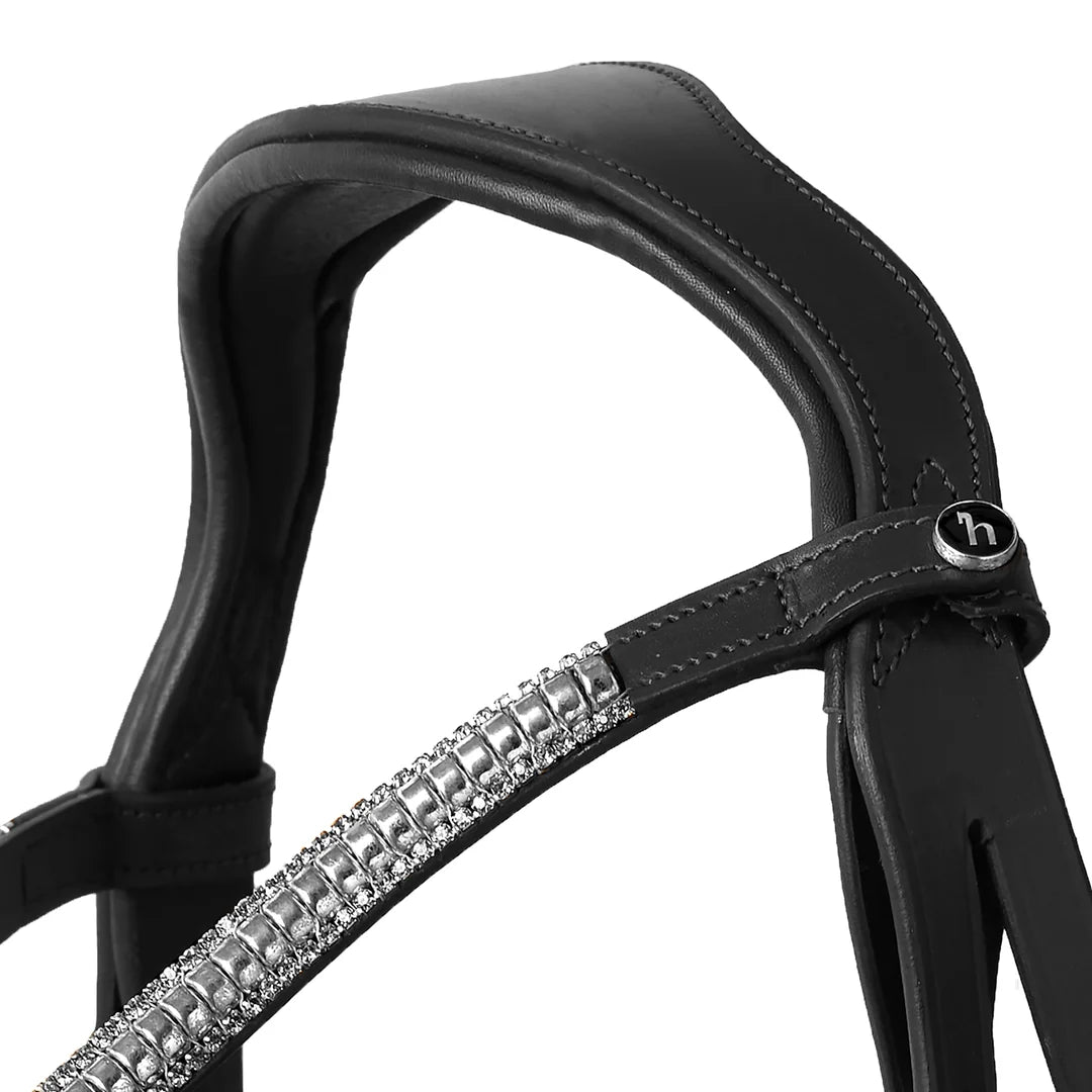 Horze Highbury Anatomical Crystal Dressage Bridle - Black