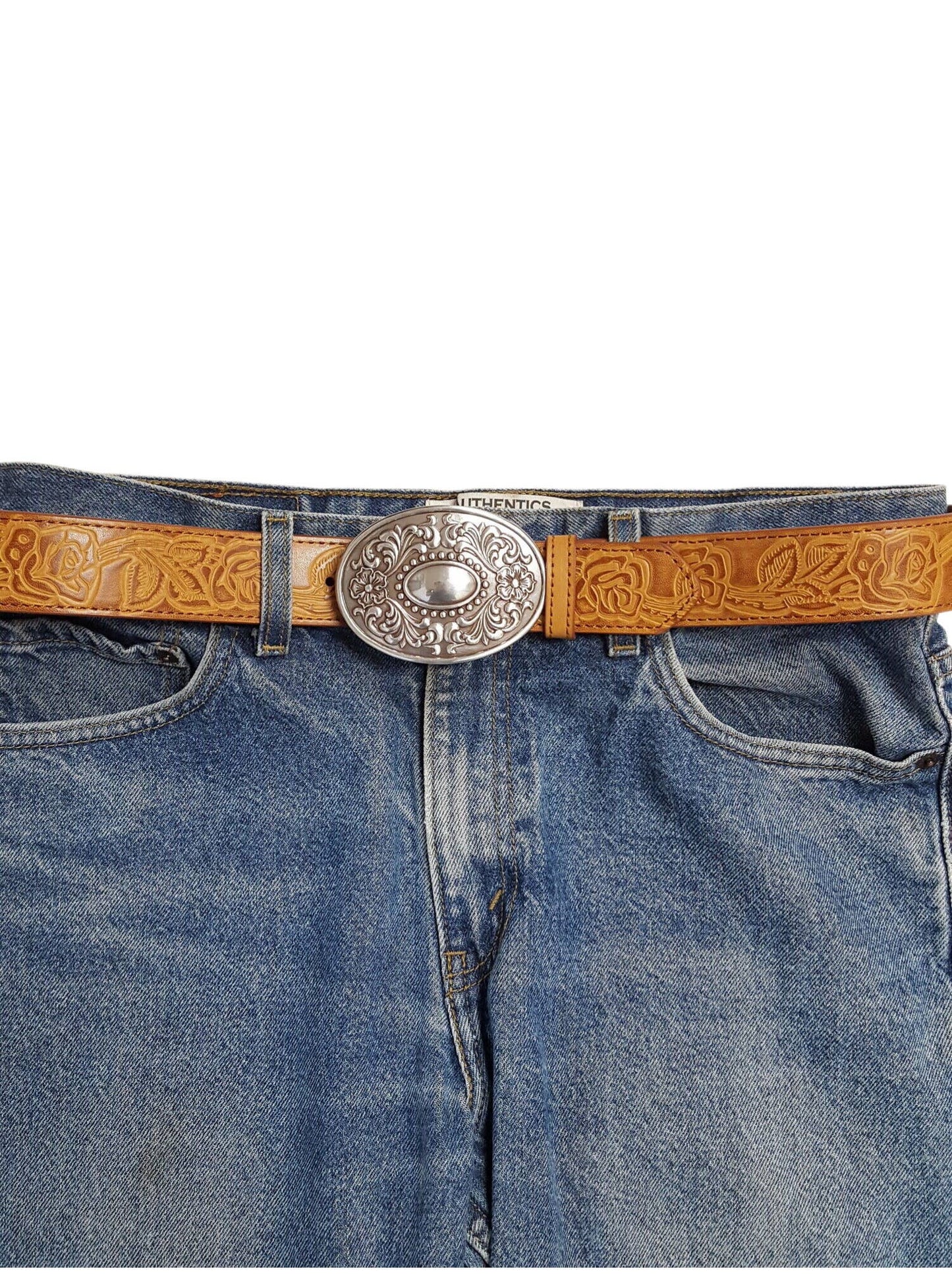 Western Floral Etched Buckle
