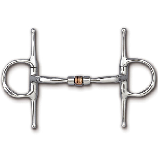 Full Cheek with Hook and Comfort Snaffle with Copper Roller MB 03