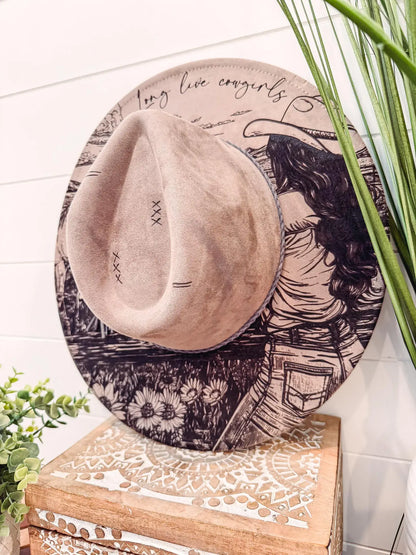 Engraved Cowgirl Mountain Hat