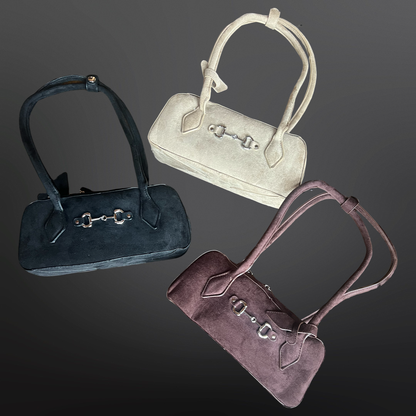 Western Equestrian Handbag Palomino Snaffle Bit Suede Purse