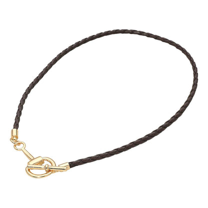 Meal Horsebit Toggle Accent Braided Cord Necklace