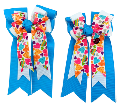 Pony Tail Bows- Hearts in the Sky