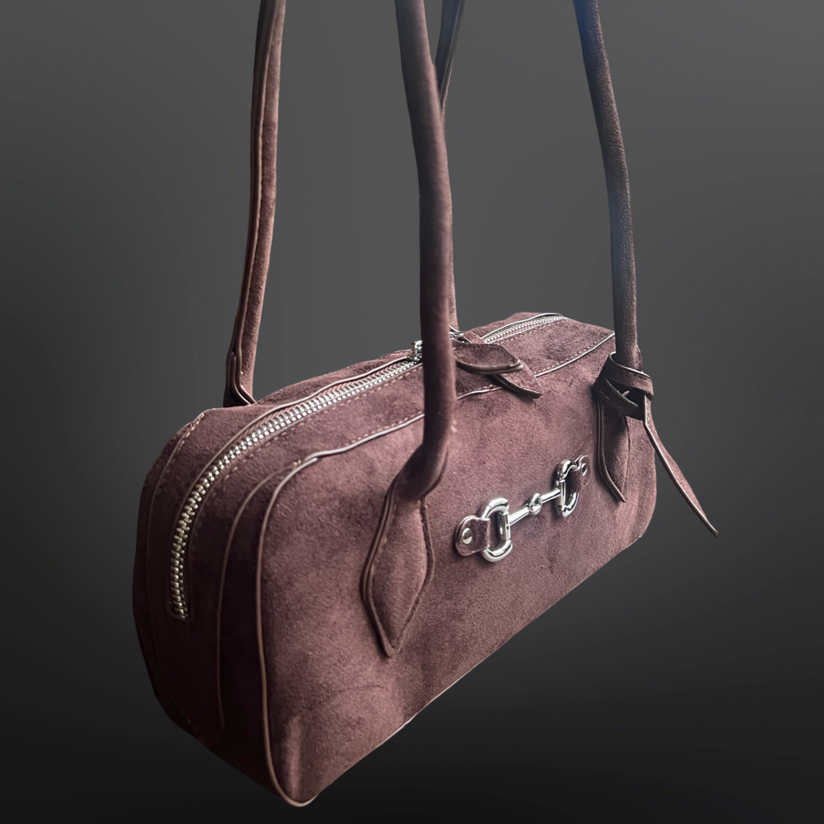 Western Equestrian Handbag Palomino Snaffle Bit Suede Purse