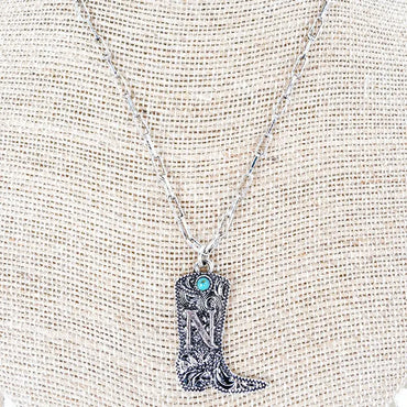 TIPI Boot & Brand Turquoise Silvertone Necklace
