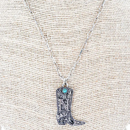 TIPI Boot & Brand Turquoise Silvertone Necklace