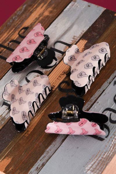 Western Hat / Boot Style Hair Claw Clips 40H474