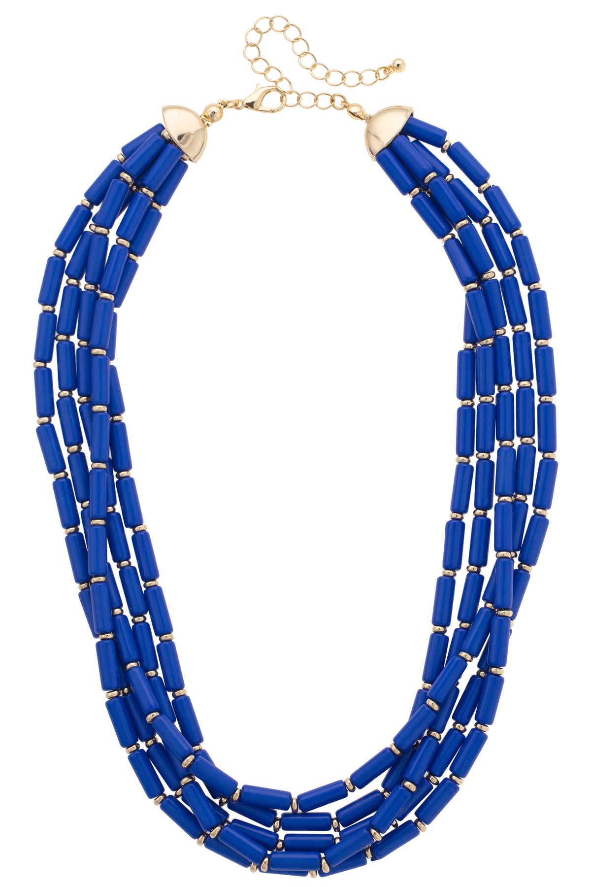 Santorini Multi-Strand Beaded Necklace in Blue