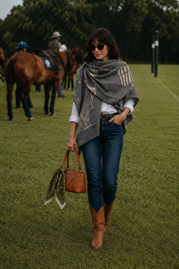 Green Stirrup Loop Scarf