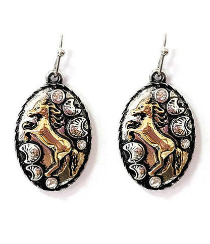 ( G594 )  WESTERN THEME HORSE EARRING